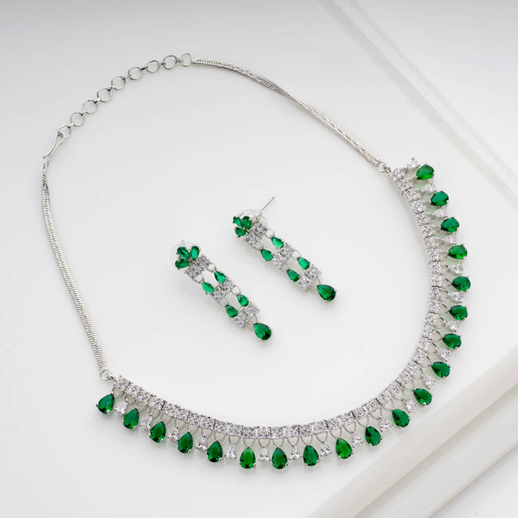 Green Moissanite Diamond Necklace